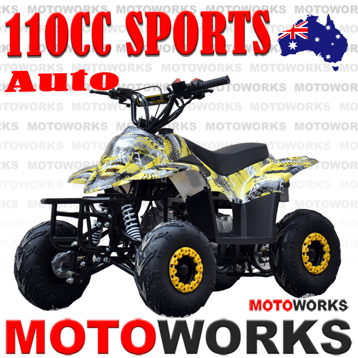 110cc Quad Bike Yellow F1